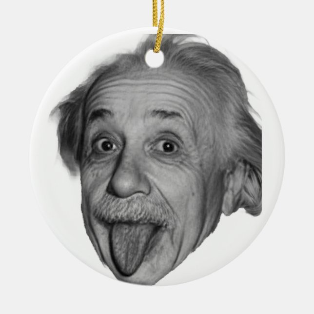 Ornamento De Cerâmica Playful Genius – Albert Einstein  (Frente)