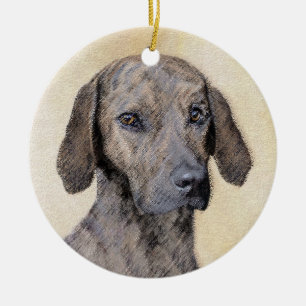 Ornamento De Cerâmica Plott Painting - Arte de Cachorro Original