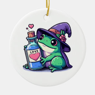 Ornamento De Cerâmica Poção de amor kawaii de bruxa