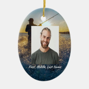 Ornamento De Cerâmica Pocket Card Ocean Fly Fisheries Pescador Memorial