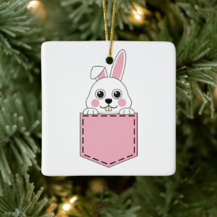 Ornamento De Cerâmica Pocket Pet Bunny