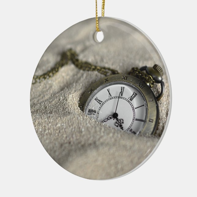 Ornamento De Cerâmica Pocket Watch - The Sands of Time (Esquerda)