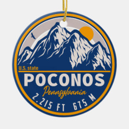 Ornamento De Cerâmica Poconos Montanhas Pensilvânia Bear Hiking Sunset