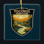 Ornamento De Cerâmica Poconos Pennsylvania Viagem Art Vintage<br><div class="desc">Montanhas Pocono em um estilo de arte vetorial. As Montanhas Pocono,  ou Poconos,  englobam picos,  lagos e vales florestais na Pensilvânia.</div>