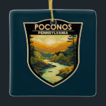 Ornamento De Cerâmica Poconos Pennsylvania Viagem Art Vintage<br><div class="desc">Montanhas Pocono em um estilo de arte vetorial. As Montanhas Pocono,  ou Poconos,  englobam picos,  lagos e vales florestais na Pensilvânia.</div>