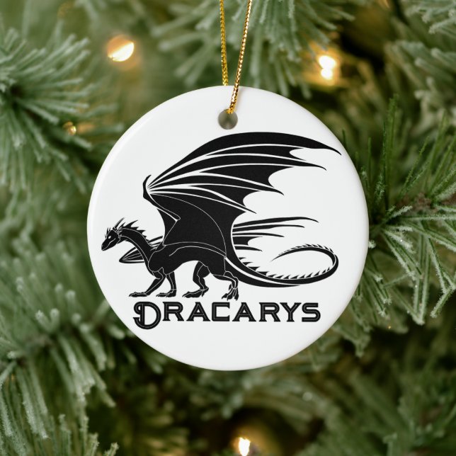 Ornamento De Cerâmica Poder do Fogo Mítico: Encantamento de Dracarys (Árvore)