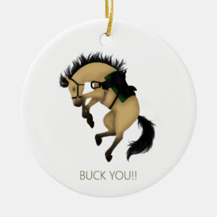 Ornamento De Cerâmica Põe-Te! Cavalo Engraçado