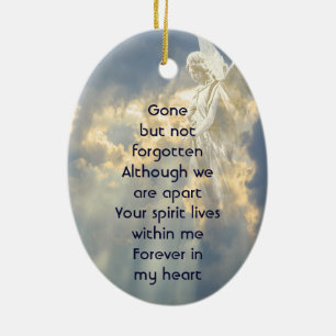 Ornamento De Cerâmica Poem Memorial Keepsasaem Angel Sky Clouds