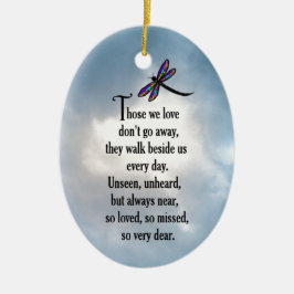 Ornamento De Cerâmica Poema "assim amado" da libélula