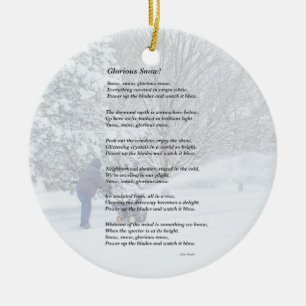 Ornamento De Cerâmica Poema sazonal da neve gloriosa