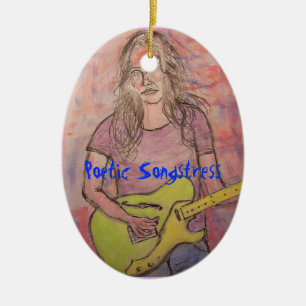 Ornamento De Cerâmica Poetic Songstress