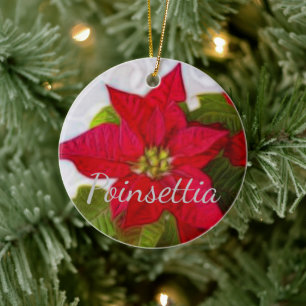 Ornamento De Cerâmica Poinsettia