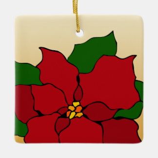 Ornamento De Cerâmica Poinsettia de Vidro Colorido