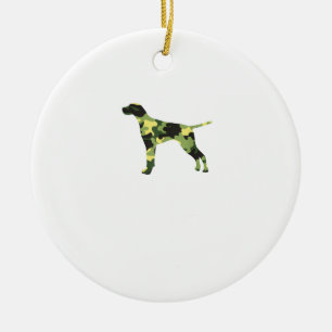 Ornamento De Cerâmica Pointer de Cabelo Curto Alemão _ Silhueta de Camuf