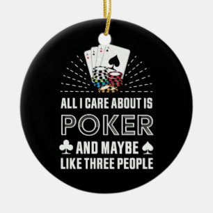Ornamento De Cerâmica Poker Lover Só Me Preocupo Com Poker