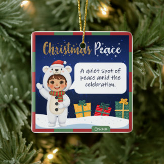 Ornamento De Cerâmica Polar Bear Christmas Ornament