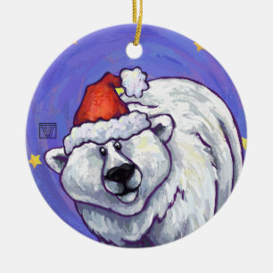 Ornamento De Cerâmica Polar Bear Natal