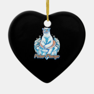 Ornamento De Cerâmica Polar Plunge Ice Jump Engraçado Urso Polar Engra