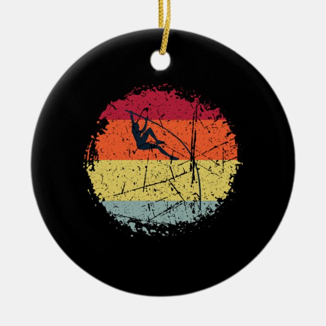 Ornamento De Cerâmica Pole Vaulting Vintage (Frente)
