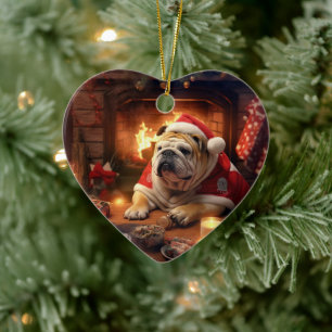 Ornamento De Cerâmica Polícia de Bulldog Lover Pet Ornament Gift