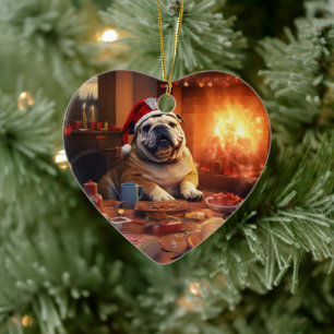 Ornamento De Cerâmica Polícia de Bulldog Lover Pet Ornament Gift