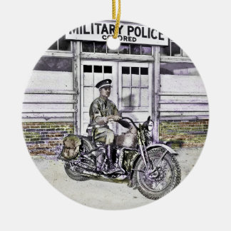 Ornamento De Cerâmica Polícia de Motocicleta Preta ww2