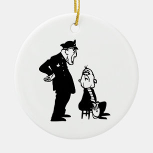 Ornamento De Cerâmica Policial e ladrão