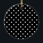 Ornamento De Cerâmica Polkadots B&W<br><div class="desc">Polkadots B&W</div>