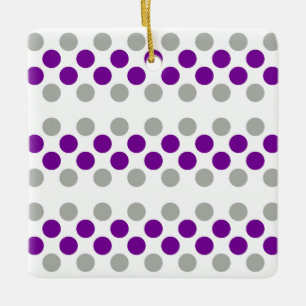 Ornamento De Cerâmica Polkadots - Cores do Sinalizador do Orgulho Greyse