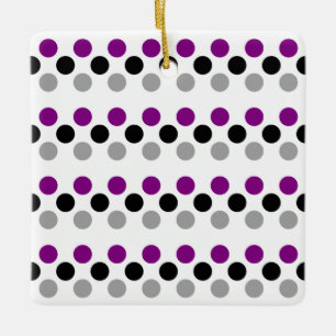 Ornamento De Cerâmica Polkadots de Cores de Sinalizador de Orgulho Asexu