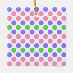 Ornamento De Cerâmica Polkadots de Cores de Sinalizador do Orgulho do Tr