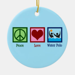 Ornamento De Cerâmica Polo Aquático Peace Love