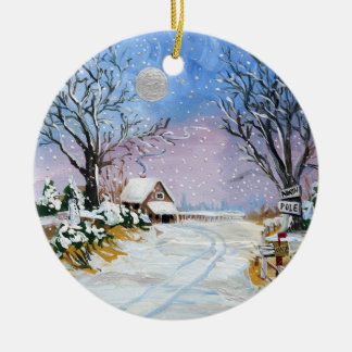 Ornamento De Cerâmica Pólo Norte de Papai Noel