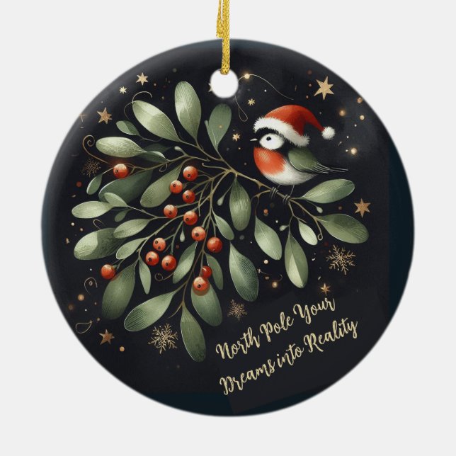 Ornamento De Cerâmica Polo Norte Seus Sonhos na Realidade (Traseira)