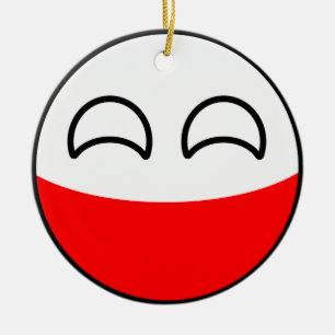 Ornamento De Cerâmica Polônia Geeky de tensão engraçado Countryball