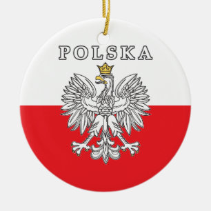Ornamento De Cerâmica Polska Com Águia Polonesa