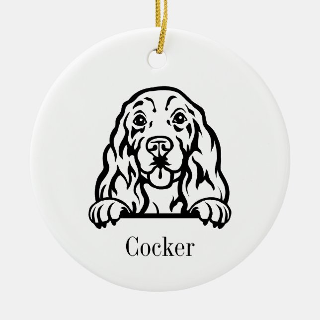 Ornamento De Cerâmica Pomada de cão Cocker Spaniel (Frente)