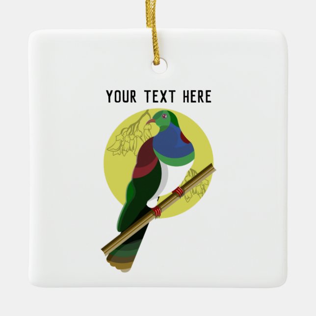 Ornamento De Cerâmica Pombo de madeira KERURU (Frente)