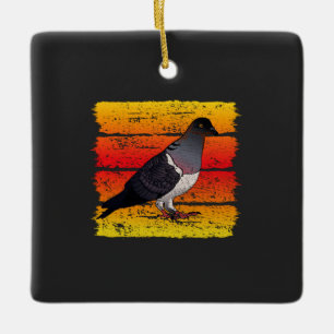 Ornamento De Cerâmica Pombo - Presente Retroativo Pigeon