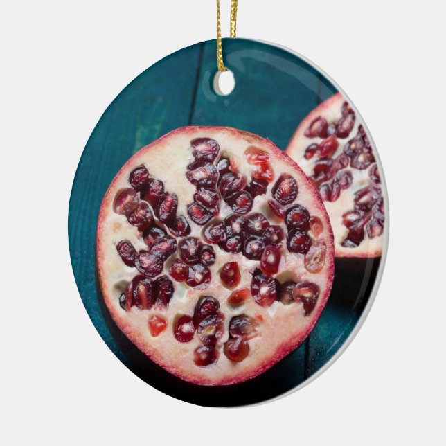 Ornamento De Cerâmica Pomegranato Fruta Vegan Gourmet Foodie Souvenir (Esquerda)