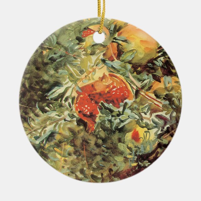 Ornamento De Cerâmica Pomegranatos II por John Singer Sargent (Frente)