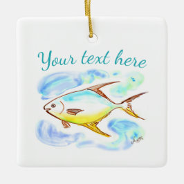 Ornamento De Cerâmica Pompano Ornament