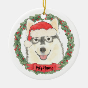 Ornamento De Cerâmica Pomsky Personalizado