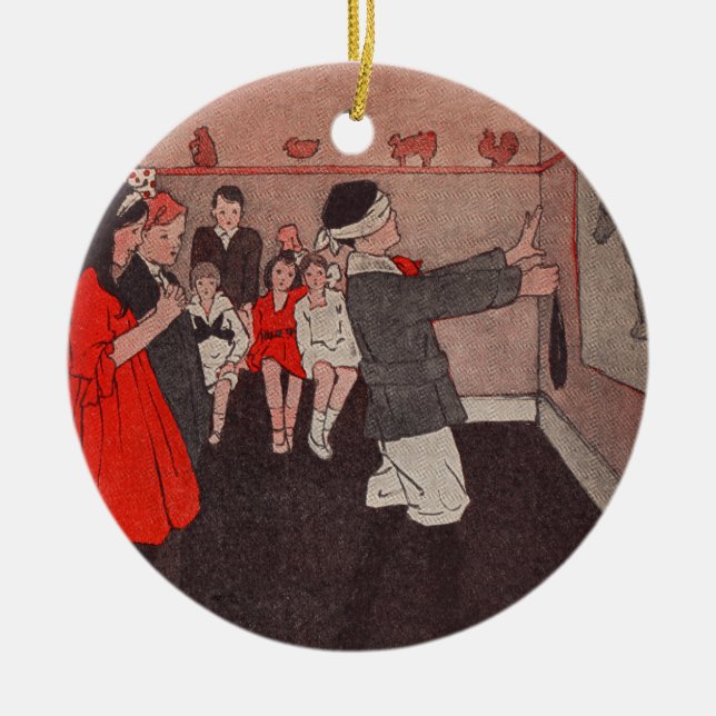 Ornamento De Cerâmica Ponha a cauda Donkey (Frente)