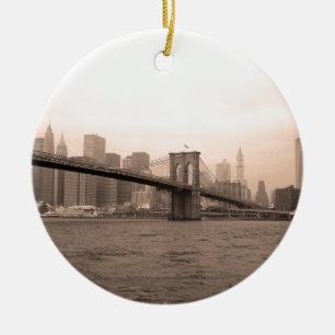 Ornamento De Cerâmica Ponte de Brooklyn New York