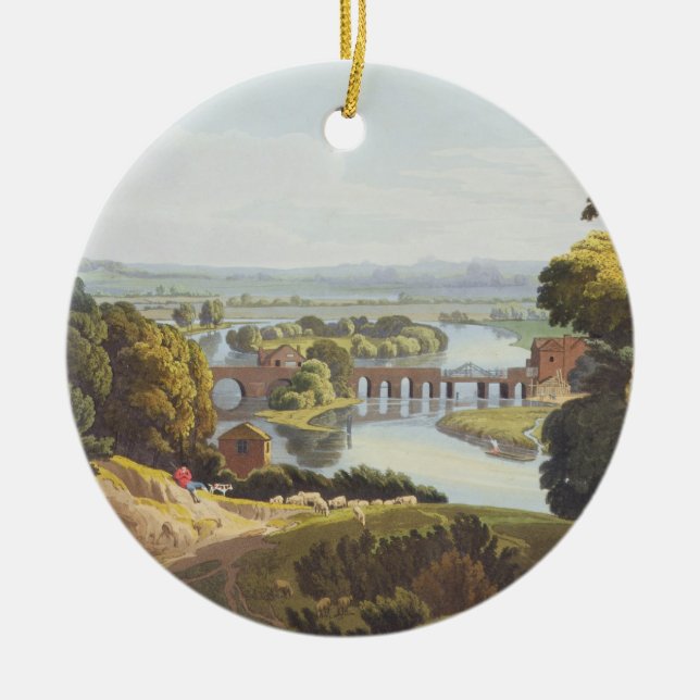 Ornamento De Cerâmica Ponte de Caversham, perto da leitura, gravada por (Frente)