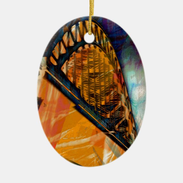 Ornamento De Cerâmica Ponte de Newcastle Tyne (Frente)