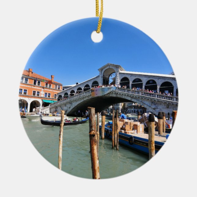 Ornamento De Cerâmica Ponte de Rialto em Veneza, Italia (Frente)
