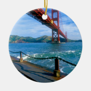 Ornamento De Cerâmica Ponte Golden Gate e Baía de São Francisco