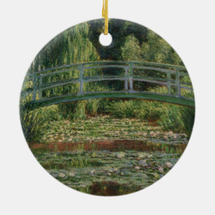 Ornamento De Cerâmica Ponte japonesa de Monet e Lagoa de Nenúfares